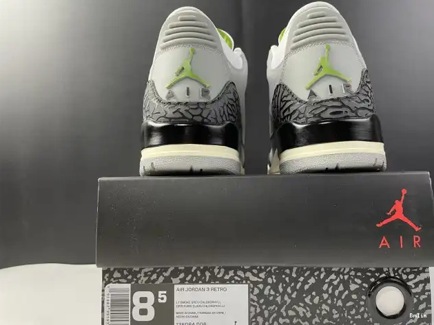 Bmlin Shoes Air Jordan 136064-006 3 Retro Chlorophyll 0602